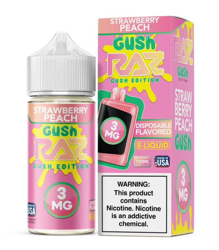 Strawberry Peach Gush - Pod Juice X RAZ E-Liquid  - 100ml